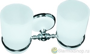 Стакан подвесной двойной белый матовый 8568