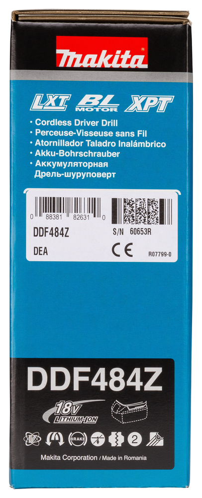 Дрель-шуруповерт аккумуляторная Makita DDF484Z LXT 18В, 54 Нм, 2000 об/мин, без акб и ЗУ
