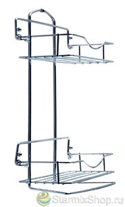 Полка двойная хромированная SA011