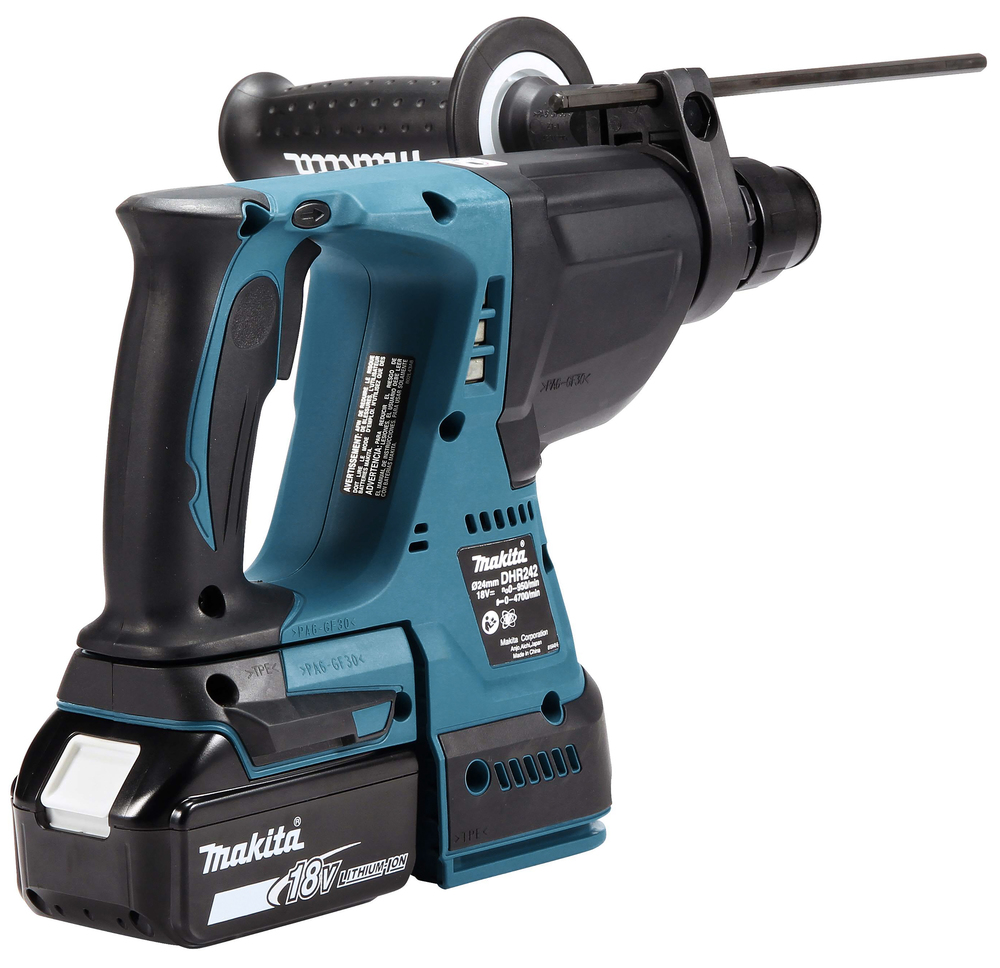 Перфоратор аккумуляторный Makita DHR242RFE LXT 18В, 2х3.0 Ач, 24 мм, 2,0 Дж, SDS-PLUS