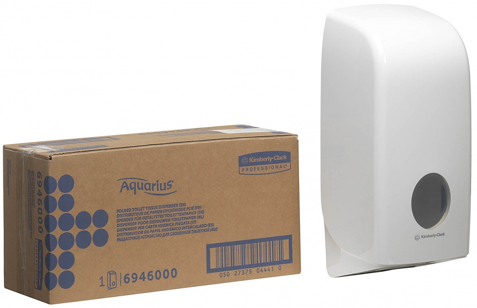 Диспенсер для туалетной бумаги в пачках Kimberly-Clark AQUARIUS белый 6946