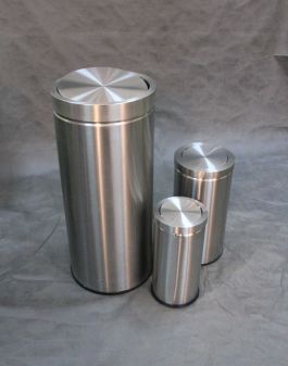 Урна для мусора c плавающей крышкой "Ву-Тенг" шлифованная, 12 л