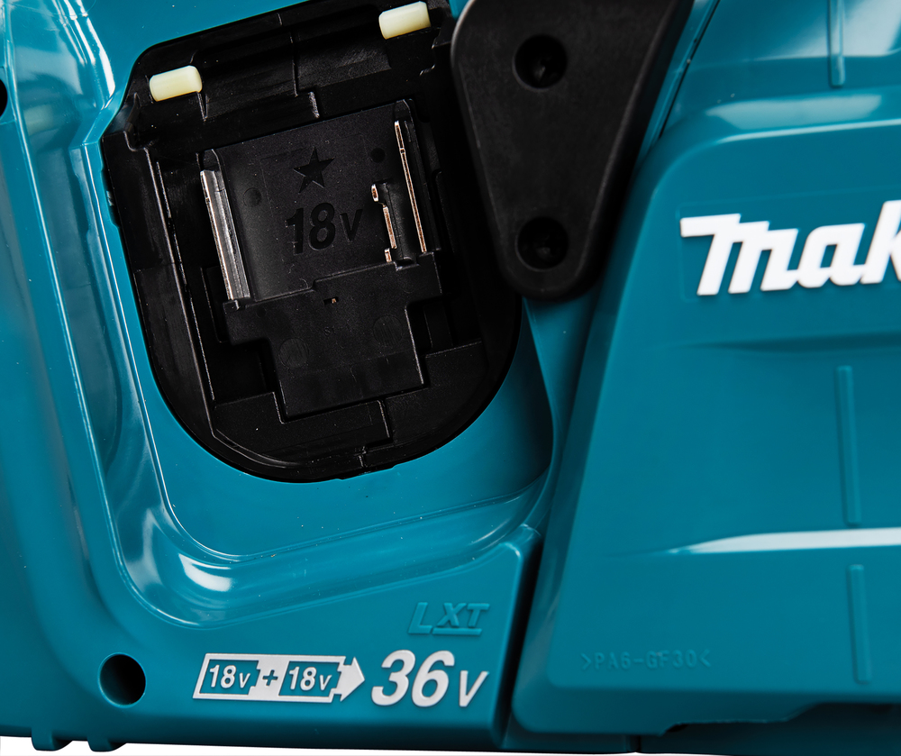 Пила цепная аккумуляторная Makita DUC353PT2 LXT BL 2х18В, 14"/35см, 3/8", 1,1мм, 20м/с, XPT, (2xBL1850B, DC18RD)