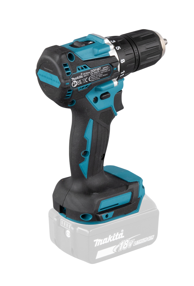 Дрель-шуруповерт аккумуляторная Makita DDF487Z LXT BL 18В, 40 Нм, 1700 об/мин, без акб и ЗУ