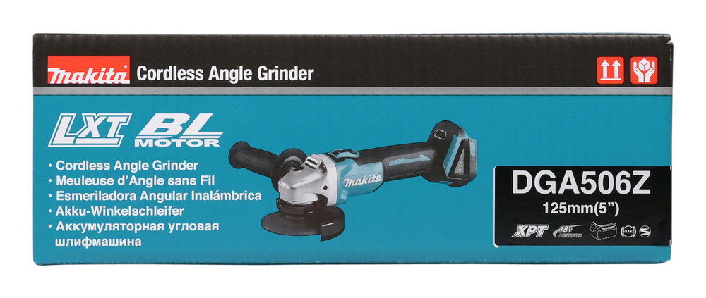 Угловая шлифмашина аккумуляторная Makita DGA506Z LXT 18В, 125 мм, 8500 об/мин, без акб и ЗУ