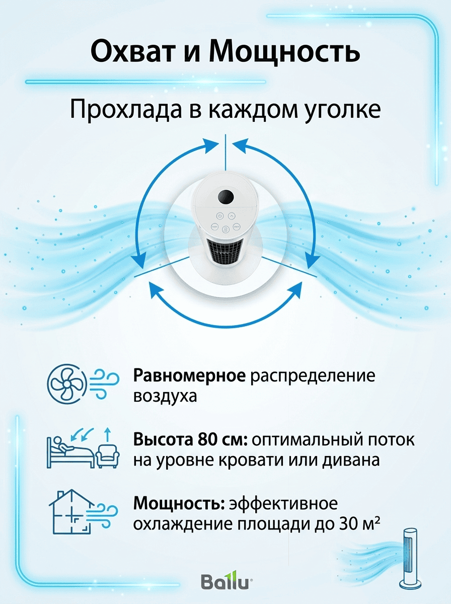 Вентилятор колонный Ballu BFT-110R