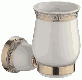 Стакан Ledeme одинарный настенный белый / золото L3606G