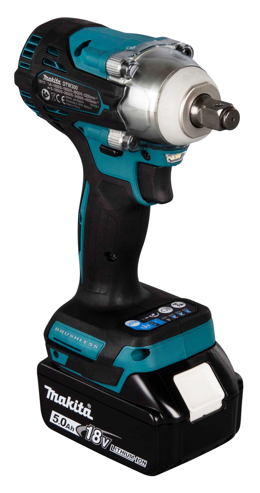 Гайковерт ударный аккумуляторный Makita DTW300RTJ LXT 18В, 2х5.0 Ач, 1/2\", 330 Нм, 0 – 3200 об/мин