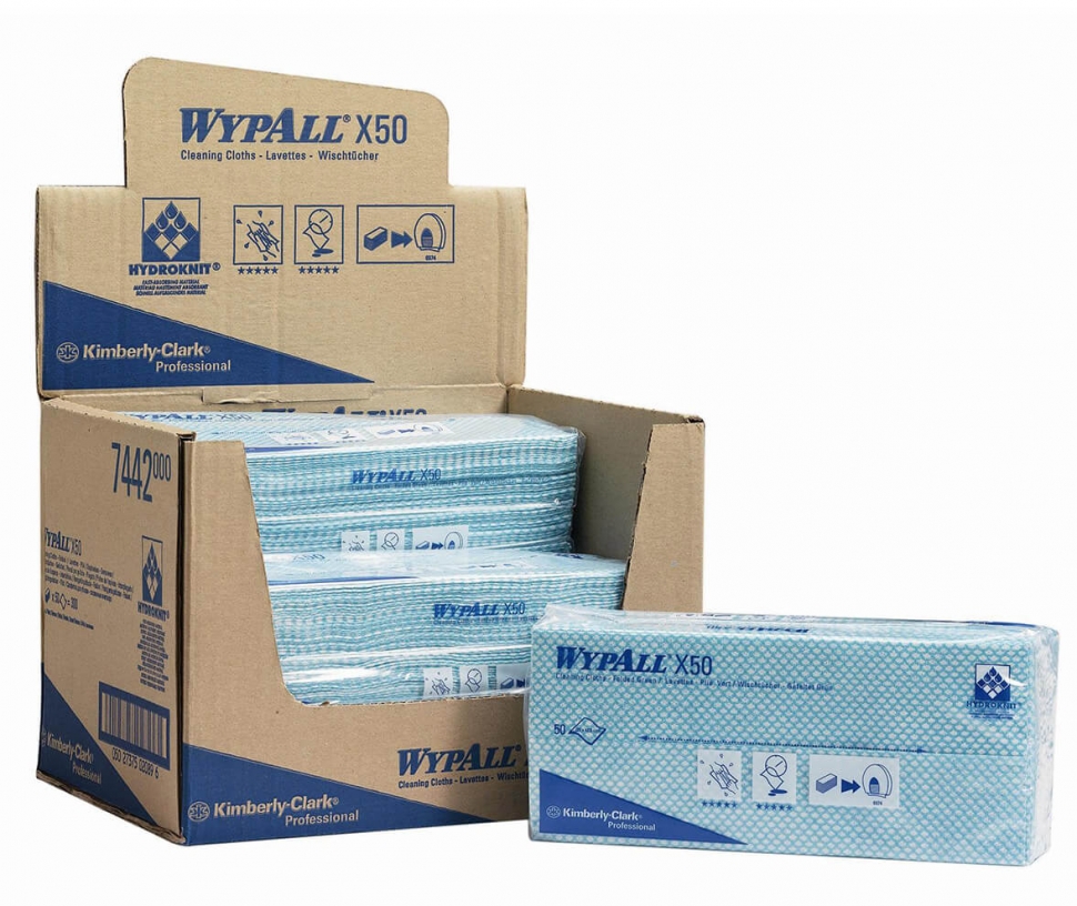 Протирочный материал  Kimberly-Clark Wypall® X50 7442, зеленый