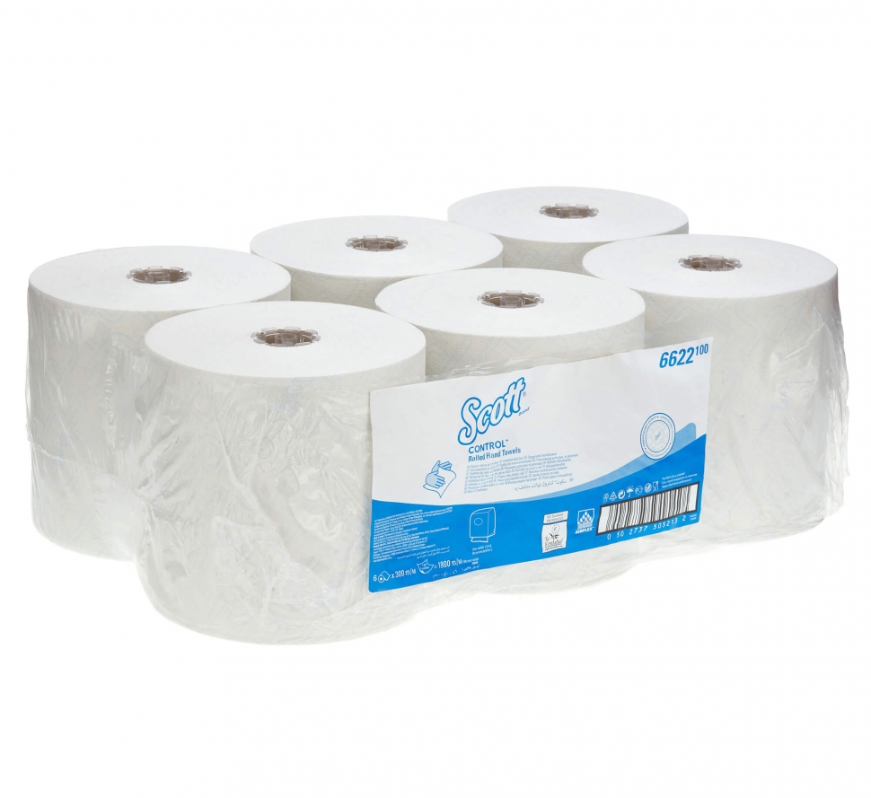 Бумажные полотенца в рулонах Kimberly-Clark Scott Control 6622, однослойные