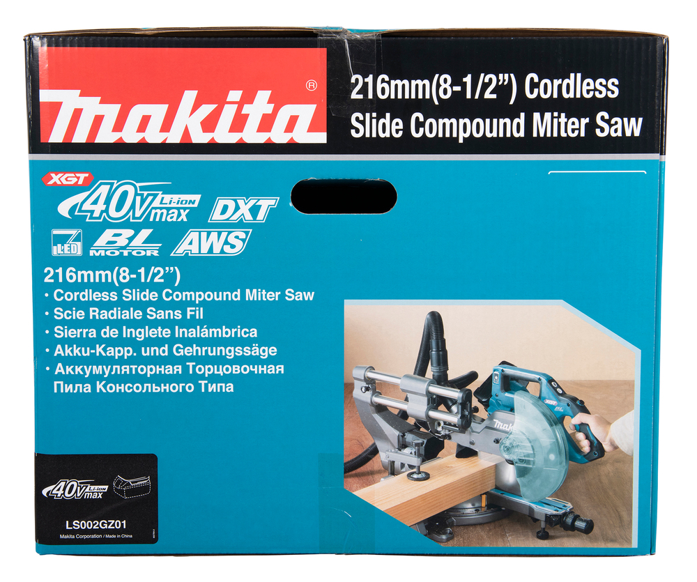 Пила торцовочная аккумуляторная консольная Makita LS002GZ01 XGT 40В, 216 мм, без акб и ЗУ