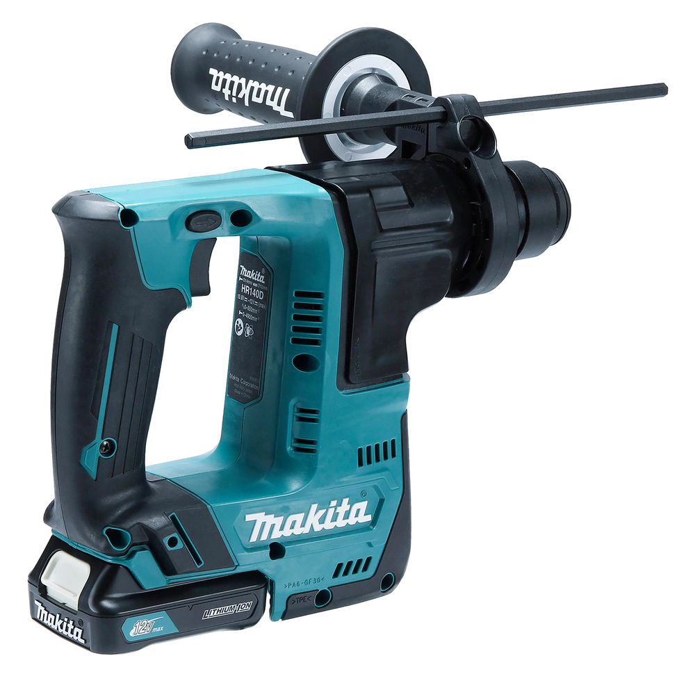 Перфоратор аккумуляторный Makita HR140DWAJ XGT 10.8В, 2х2.0 Ач, 14 мм, 1,0 Дж, SDS-PLUS