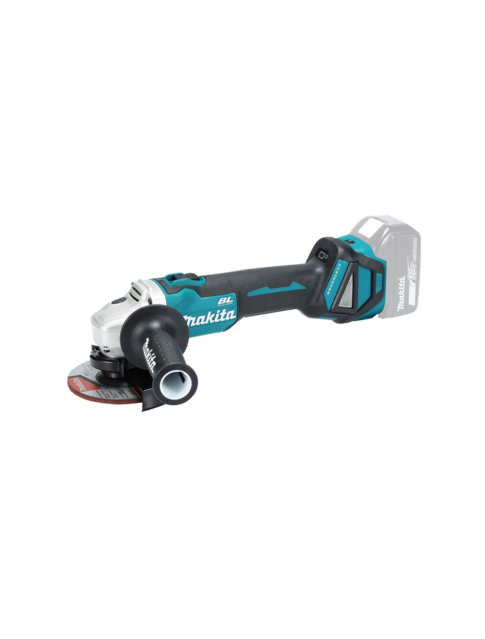 Угловая шлифмашина аккумуляторная Makita DGA512ZU LXT 18В, 125 мм, 3000 - 8500 об/мин, без акб и ЗУ