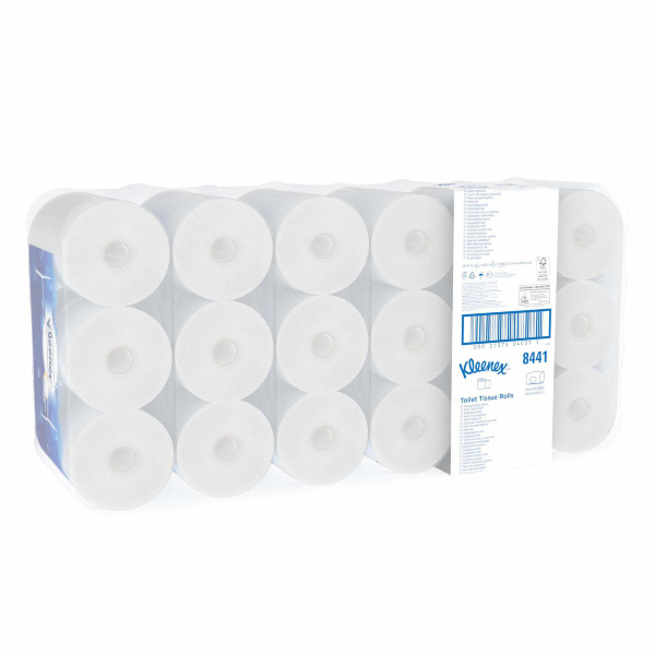 Туалетная бумага в стандартных рулонах Kimberly-Clark Kleenex Professional двухслойная 600 8441