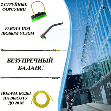 Комплект для мытья окон на высоте до 10 м (3 этаж) nLite Beginner Econom
