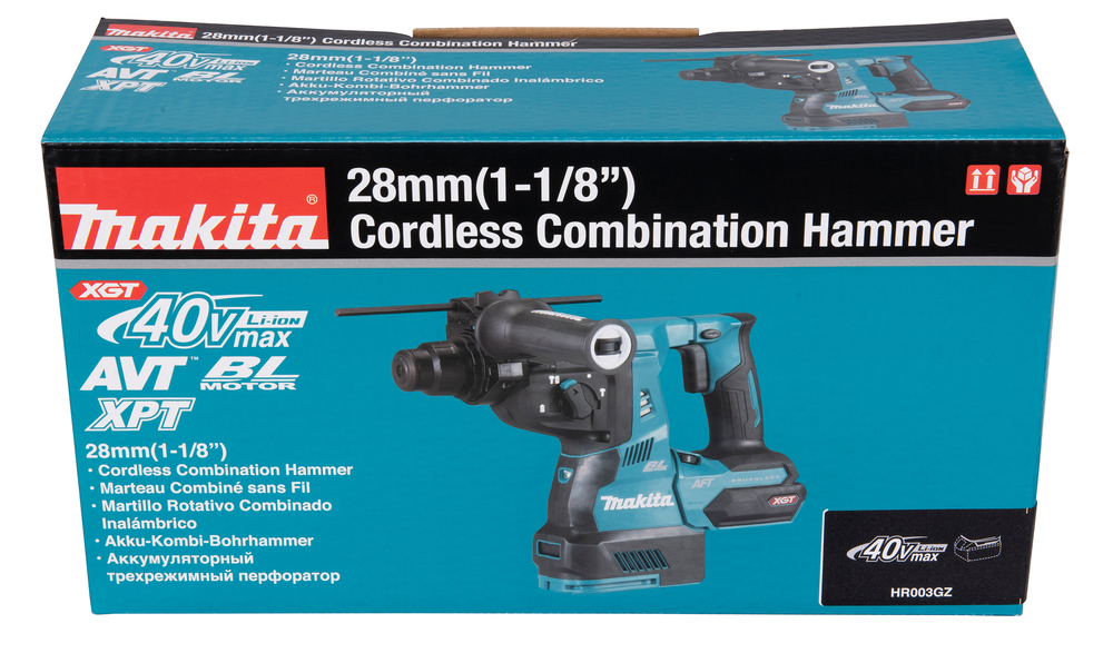 Перфоратор аккумуляторный Makita HR003GZ XGT 40В, 28 мм, 2,8 Дж, SDS-PLUS, без акб и ЗУ