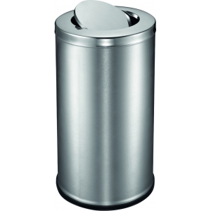 Мусорный бак MERIDA KIM161, матовый металл, с поворотной крышкой 73х38 см