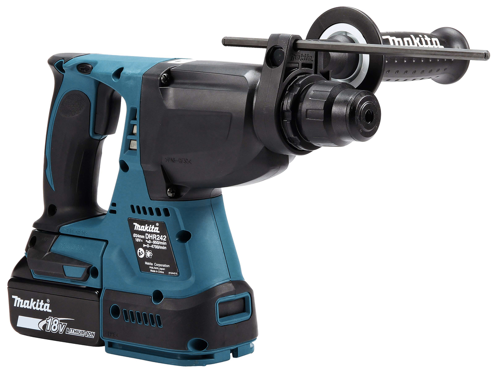 Перфоратор аккумуляторный Makita DHR242RFE LXT 18В, 2х3.0 Ач, 24 мм, 2,0 Дж, SDS-PLUS
