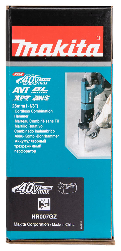 Перфоратор аккумуляторный Makita HR007GZ XGT 40В, 28 мм, 3,0 Дж, SDS-PLUS, без акб и ЗУ