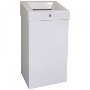 Корзина для мусора с отверстием из эмалированной стали MERIDA STELLA WHITE KSB102, 47 л.