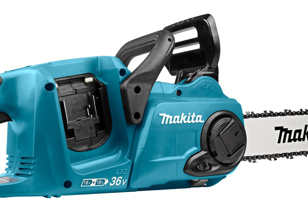 Пила цепная аккумуляторная Makita DUC353CT2 LXT BL 2х18В, 14"/35см, 3/8", 1,1мм, 20м/с, XPT, (2xBL1850B, DC18SH)