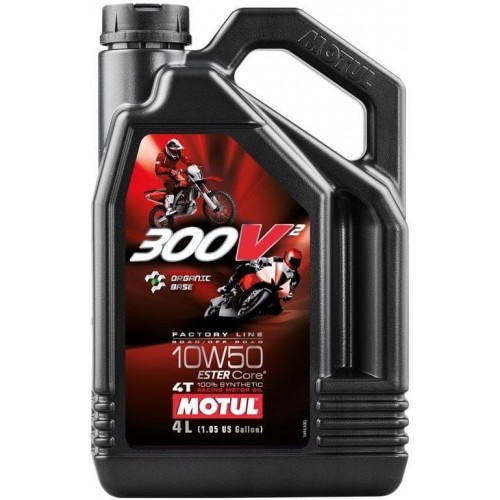 Масло моторное MOTUL 300V2 4T FACTORY LINE 10W50 (4л)