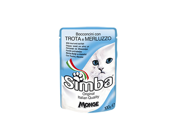Simba Cat Pouch паучи для кошек форель с треской 100г