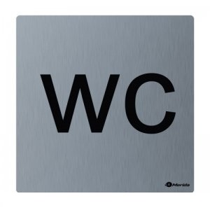 Табличка MERIDA WC, матовая нержавеющая сталь, 100х100х2 м GSM012м