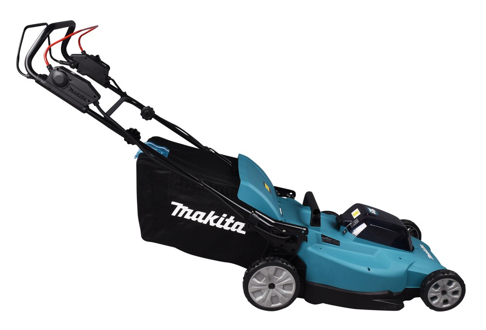 Газонокосилка аккумуляторная Makita DLM538CT2 LXT 2х18 В, 860 Вт, дека 53 см, 70 л, 4в1, XPT, (2xBL1850B, DC18SH)