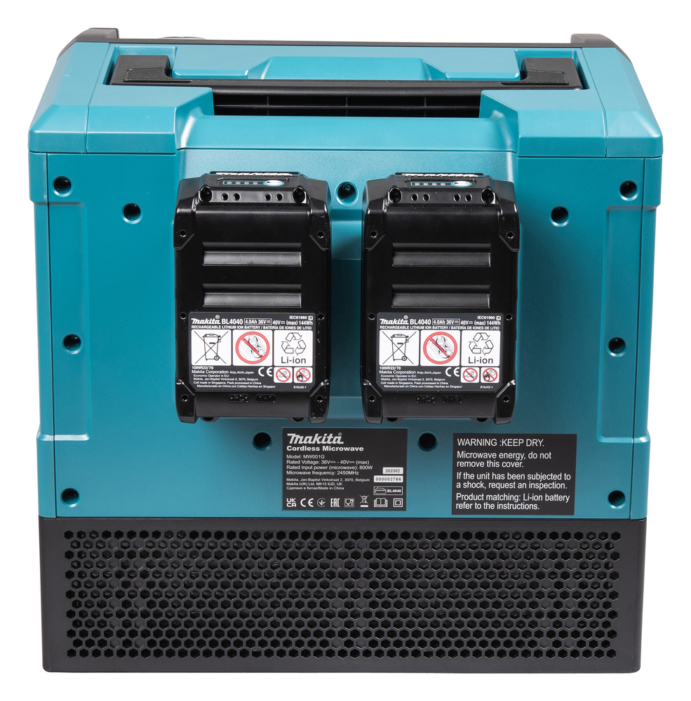 Микроволновая печь аккумуляторная MW001GZ XGT 40В, 500/350 Вт, 8л, USB, подсветка, без акб и ЗУ