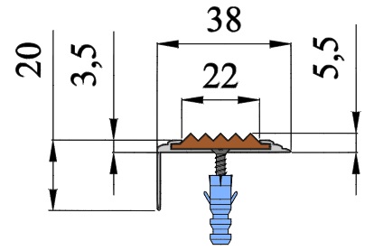 АНОДИРОВАННЫЙ АЛЮМИНИЕВЫЙ УГОЛ-ПОРОГ СТАНДАРТ