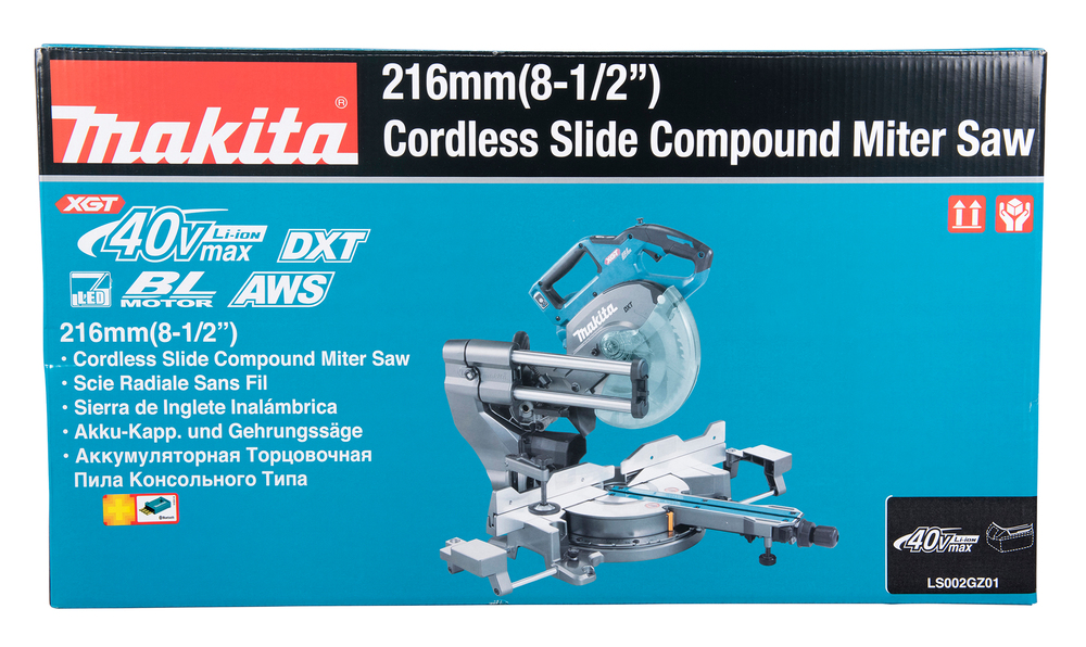 Пила торцовочная аккумуляторная консольная Makita LS002GZ01 XGT 40В, 216 мм, без акб и ЗУ