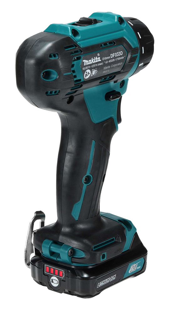 Дрель-шуруповерт аккумуляторная Makita DF033DWAE CXT 12В, 2х2.0 Ач Li-ion, 30 Нм, 1700 об/мин
