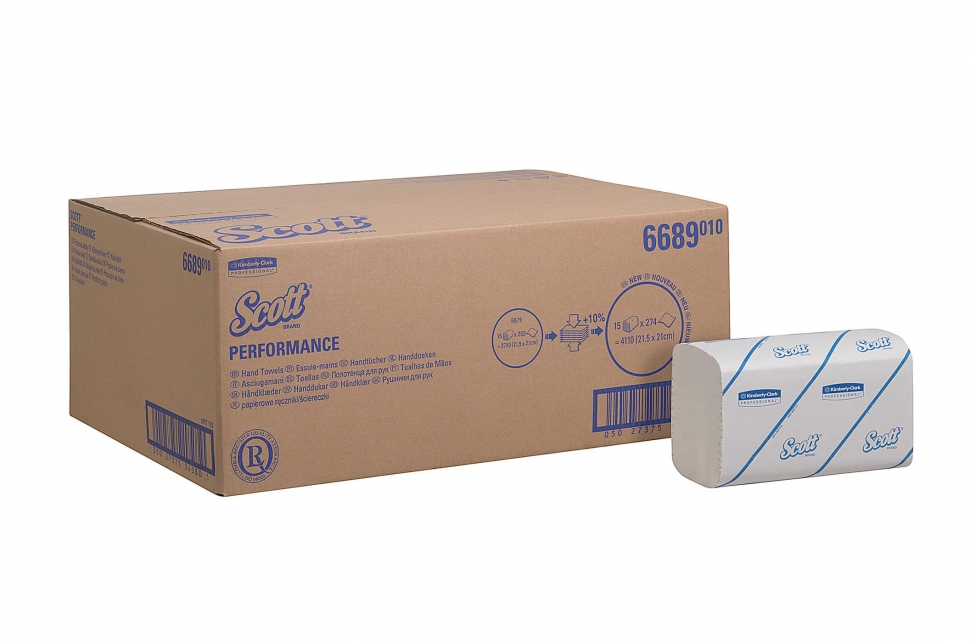 Бумажные полотенца в пачках Kimberly-Clark SCOTT Perfomance 6689