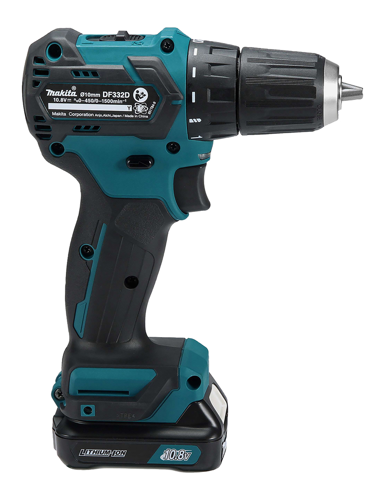 Дрель-шуруповерт аккумуляторная Makita DF332DWME CXT 10.8В, 2х4.0 Ач Li-ion, 35 Нм, 1500 об/мин