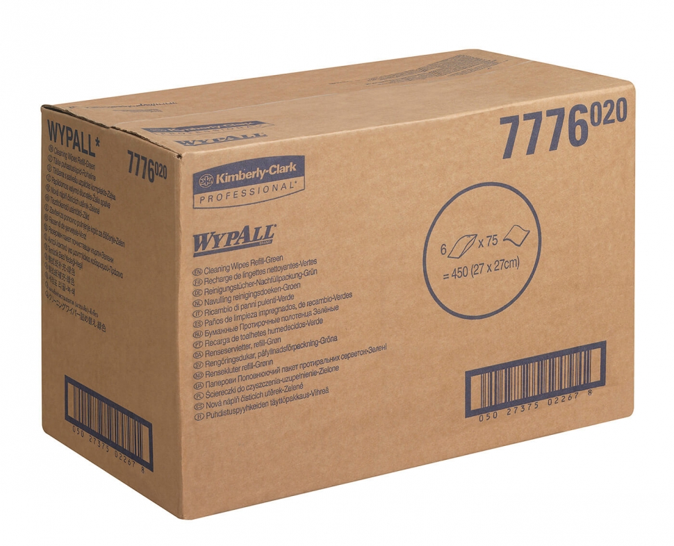 Протирочная салфетка Kimberly-Clark Wypall® Cleaning Wipes 7776 в герметичном пакете для замены в тубу 7775М