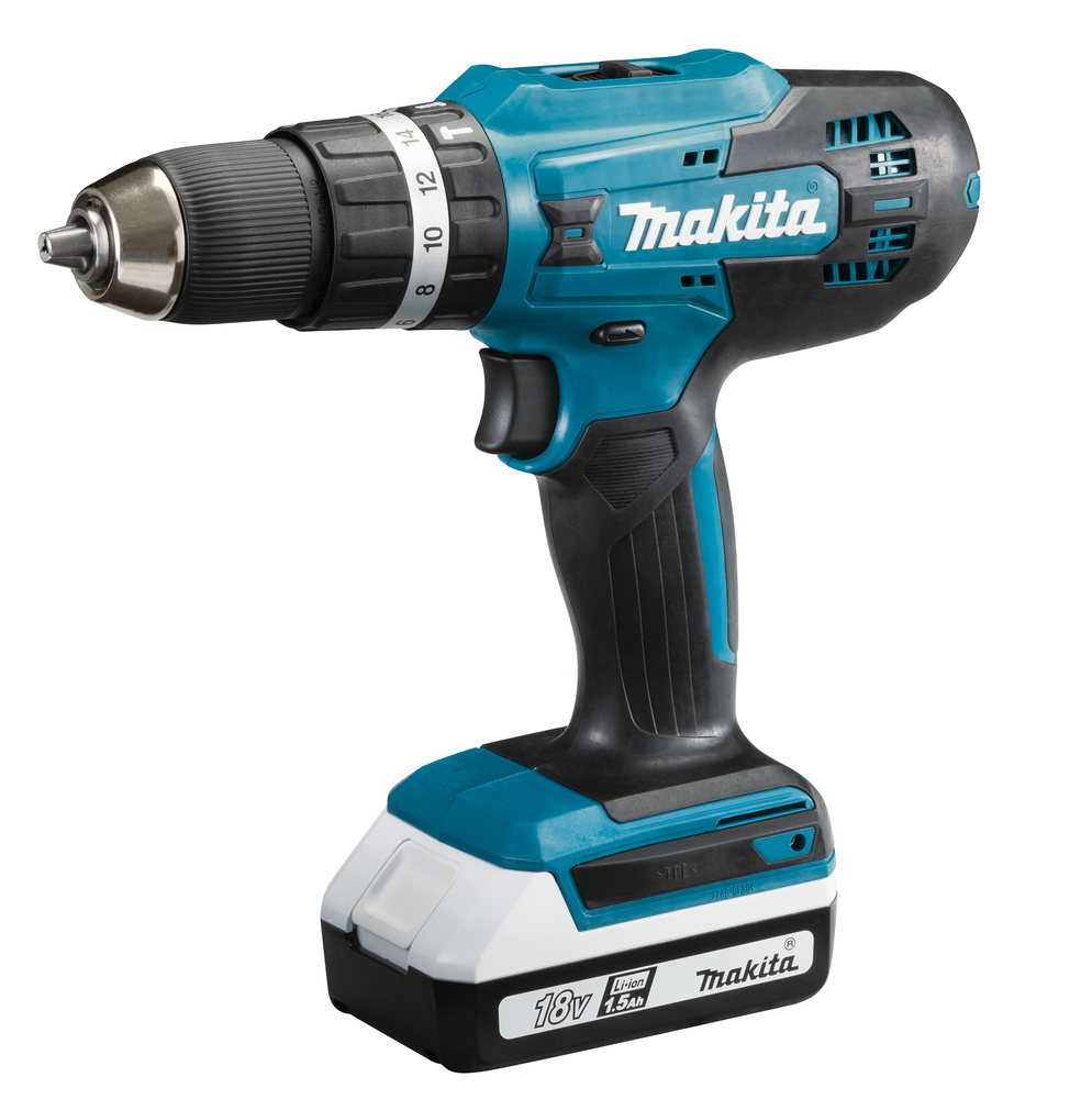 Ударная дрель-шуруповерт аккумуляторная Makita HP488D006 G-серия 18В, 2х2.0 Ач, 42 Нм, 1400 об/мин