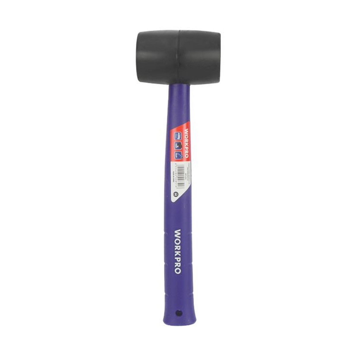 Киянка с пластиковой рукояткой 450г резиновая черная WORKPRO