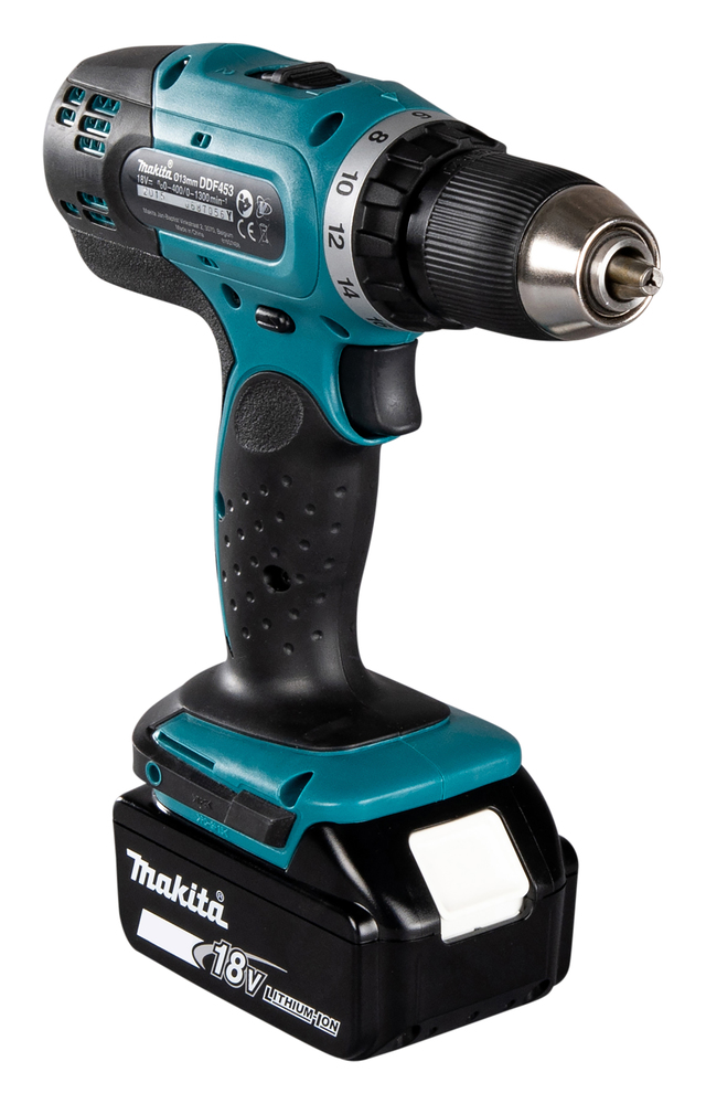 Дрель-шуруповерт аккумуляторная Makita DDF453RFE LXT 18В, 2х3.0 Ач Li-ion, 42 Нм, 1300 об/мин
