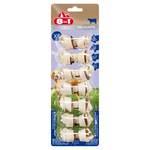 8in1 DELIGHTS Beef XS косточки с говядиной для мелких собак 7,5 см 7 шт