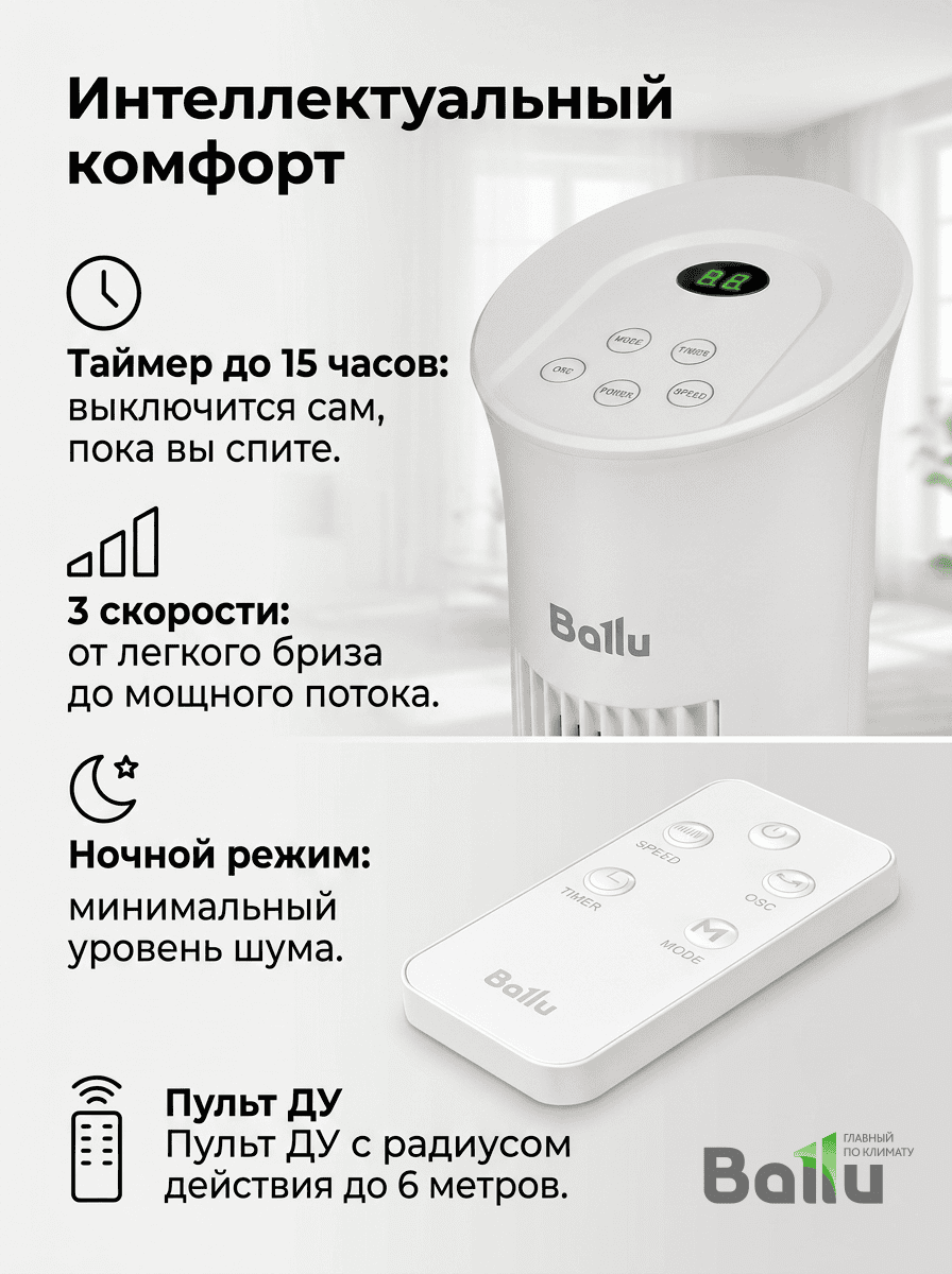 Вентилятор колонный Ballu BFT-110R