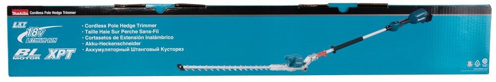 Кусторез аккумуляторный штанговый Makita DUN500WZ LXT 18В, 50 см, 4400 рез/мин, диам. реза. 23,5 мм, поворотная режущая головка 6 ст без акб и з/у