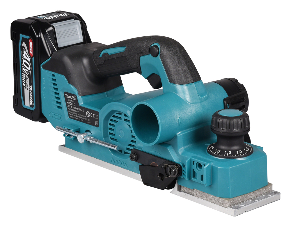 Рубанок аккумуляторный  Makita KP001GZ б\щет, 40В, XGT, 15000 об\м, ширина 82 мм, глуб. 4 мм, 3.7 кг, XPT, AWS, без акб и ЗУ