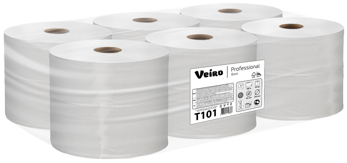 Туалетная бумага в больших рулонах Veiro Professional Basic T101