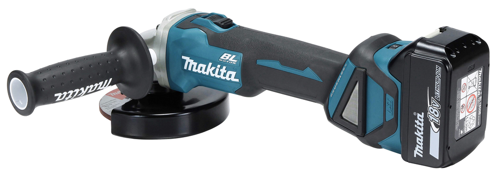 Угловая шлифмашина аккумуляторная Makita DGA511RT LXT 18В, 125 мм, 3000 - 8500 об/мин, 1х5.0 Ач Li-ion