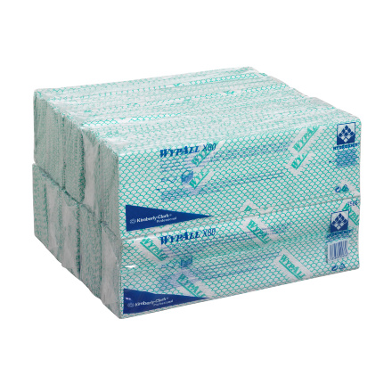 Протирочный материал в пачках Kimberly-Clark WypAll X80 7566, зеленый