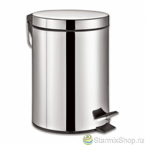 Урна педальная (круглая) из зеркальной нержавеющей стали СШ-338