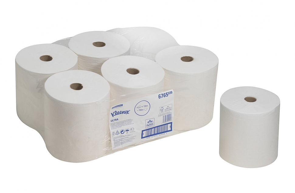 Бумажные полотенца в рулонах Kimberly-Clark Клинекс 6765, двухслойные