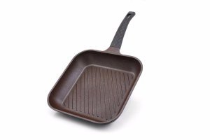 Сковорода Ecoramic 28 см квадратная ГРИЛЬ с антипригарным нанопокрытием Mega Stone без крышки