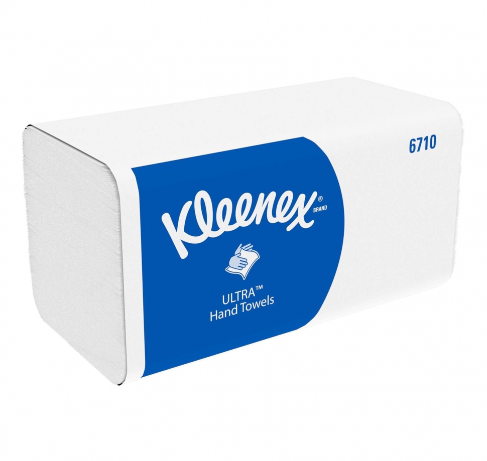 Бумажные полотенца в пачках Kimberly-Clark Клинекс 6710, трехслойные, s-сложения